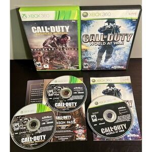 Xbox 360 Call of Duty Lot Advanced Warfare Day Zero & World at War CIB w/Manuals
